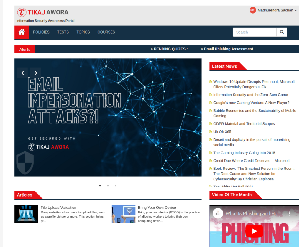 OpenSource Security Awareness Platform - Awora